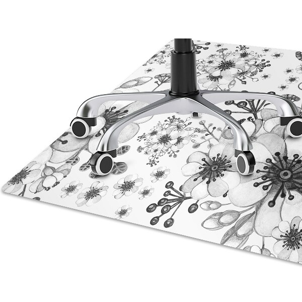 Tapete para cadeira de escritório Padrão preto e branco