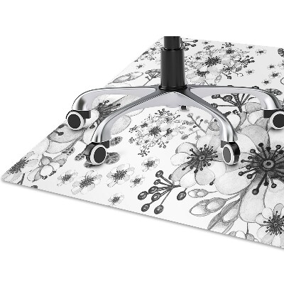 Tapete para cadeira de escritório Padrão preto e branco