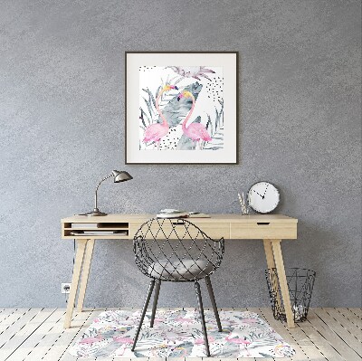 Tapete para cadeira de escritório Flamingos