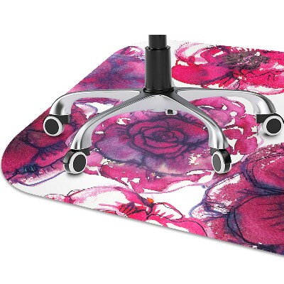 Tapete para cadeira de escritório rosas vermelhas