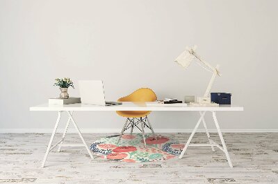 Tapete para cadeira de escritório papoulas vermelhas