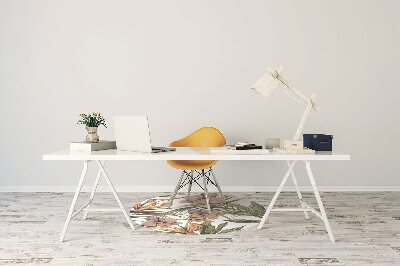 Tapete para cadeira de escritório Folhas botânicas