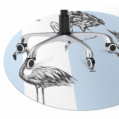 Tapete para cadeira de escritório Flamingo e abacaxi
