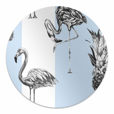 Tapete para cadeira de escritório Flamingo e abacaxi