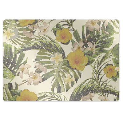 Tapete para escritório Folhas e flores tropicais