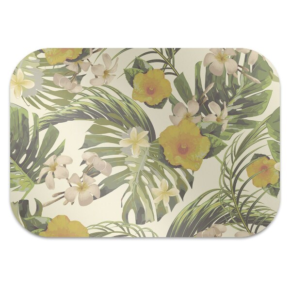 Tapete para escritório Folhas e flores tropicais