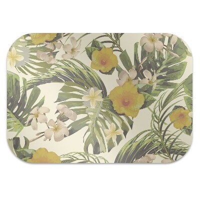 Tapete para escritório Folhas e flores tropicais