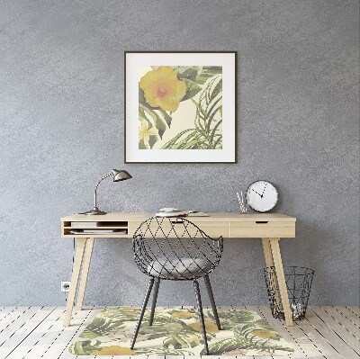Tapete para escritório Folhas e flores tropicais