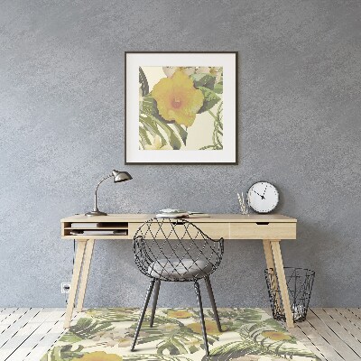 Tapete para escritório Folhas e flores tropicais