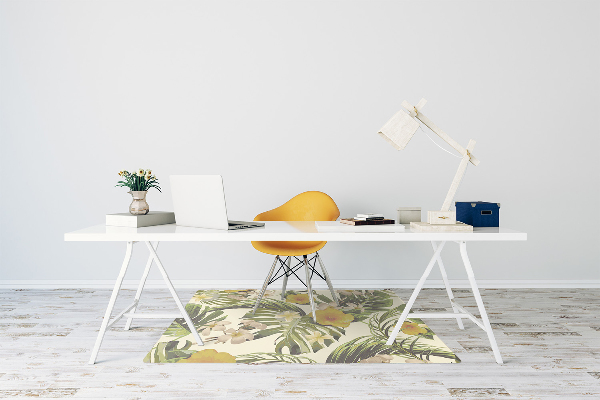 Tapete para escritório Folhas e flores tropicais