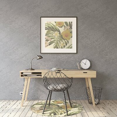 Tapete para escritório Folhas e flores tropicais