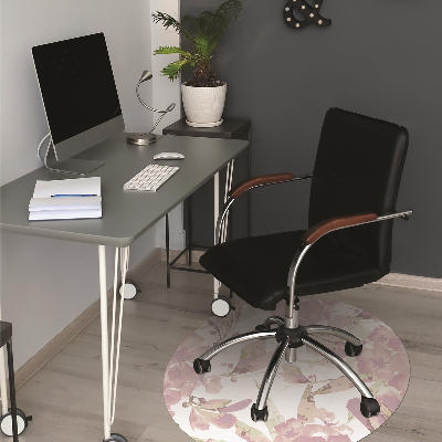 Tapete para cadeira de escritório Hibisco rosa claro
