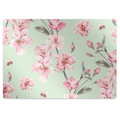 Tapete para cadeira de escritório flores de cerejeira