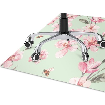 Tapete para cadeira de escritório flores de cerejeira