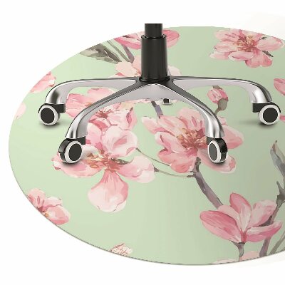 Tapete para cadeira de escritório flores de cerejeira