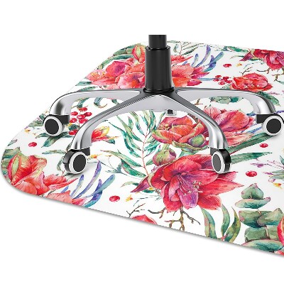 Tapete escritório flores vermelhas