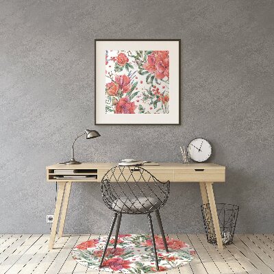 Tapete escritório flores vermelhas