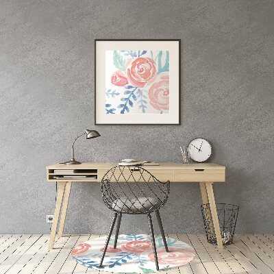 Tapete para cadeira de escritório Flores brilhantes