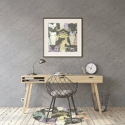 Tapete para escritório Gatos com óculos