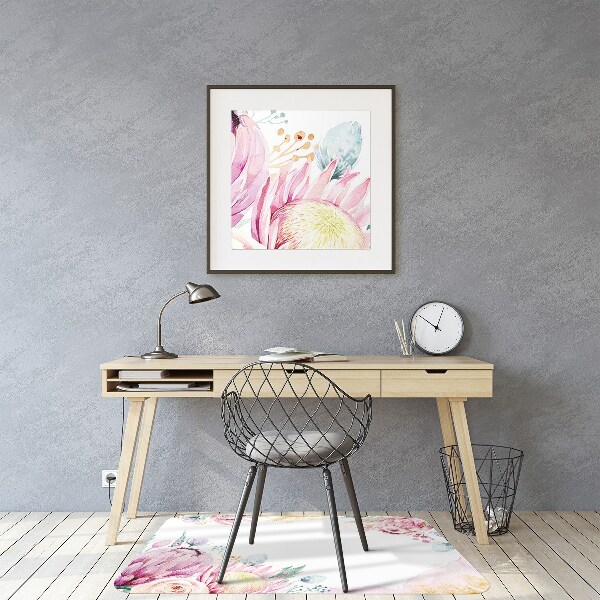 Tapete para cadeira de escritório Moldura floral