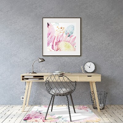 Tapete para cadeira de escritório Moldura floral