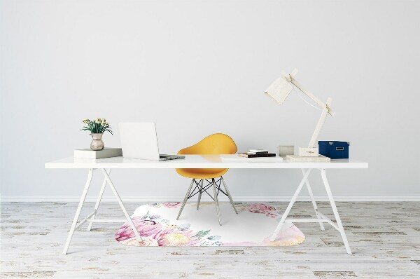 Tapete para cadeira de escritório Moldura floral