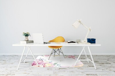 Tapete para cadeira de escritório Moldura floral