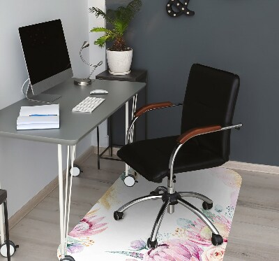 Tapete para cadeira de escritório Moldura floral