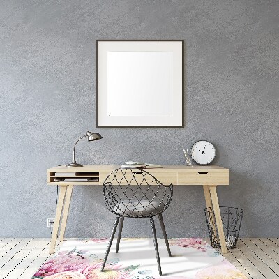 Tapete para cadeira de escritório Moldura floral