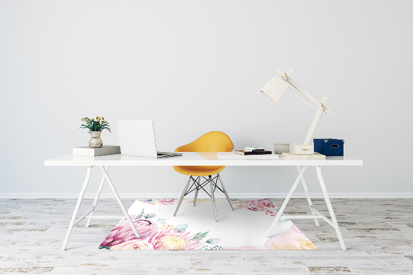 Tapete para cadeira de escritório Moldura floral