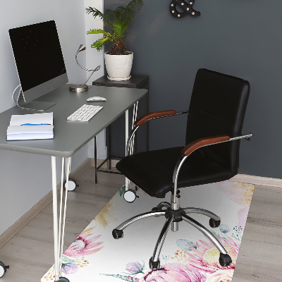 Tapete para cadeira de escritório Moldura floral