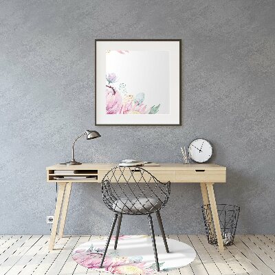 Tapete para cadeira de escritório Moldura floral