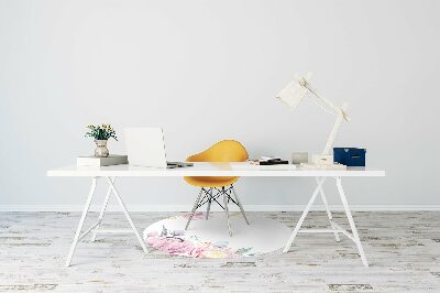 Tapete para cadeira de escritório Moldura floral