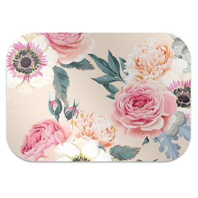 Tapete para cadeira de escritório Flores em tons pastel