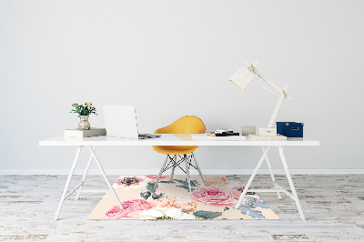 Tapete para cadeira de escritório Flores em tons pastel