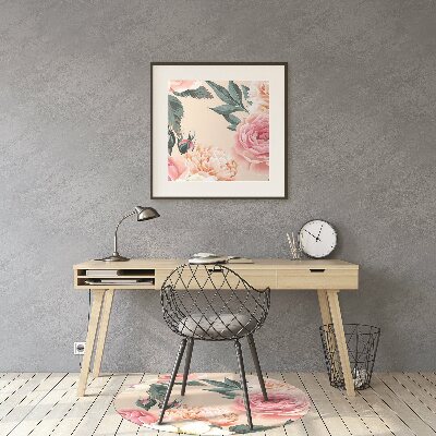 Tapete para cadeira de escritório Flores em tons pastel