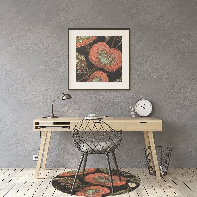 Tapete para cadeira de escritório Flores retrô