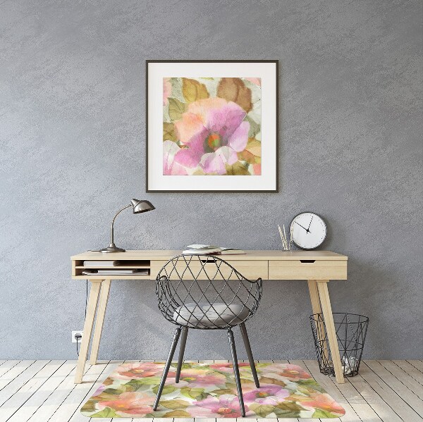 Tapete para escritório Flores pintadas