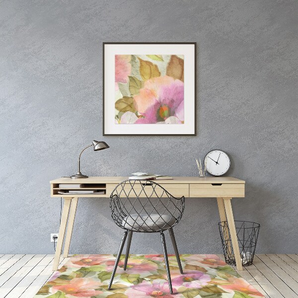 Tapete para escritório Flores pintadas