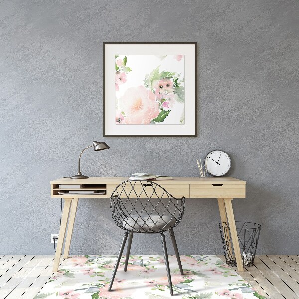 Tapete para escritório Flores em tons pastel