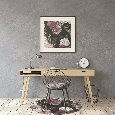 Tapete para cadeira de escritório Flores românticas