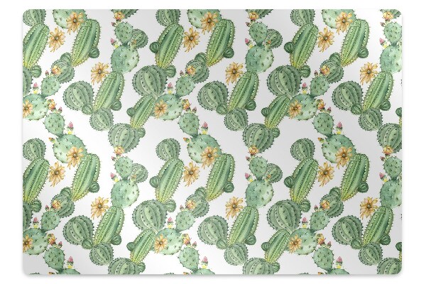 Tapete para escritório Cactos com flores