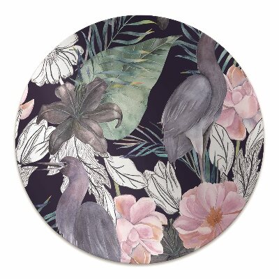 Tapete para cadeira de escritório Pássaros em flores