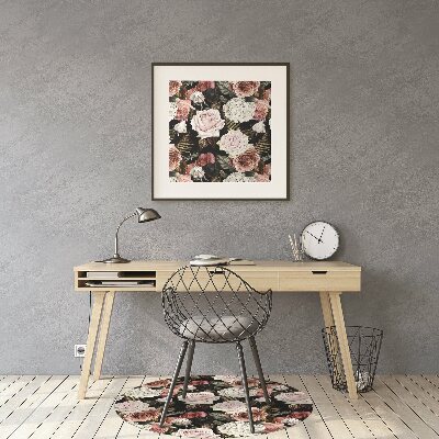 Tapete para cadeira de escritório flores barrocas
