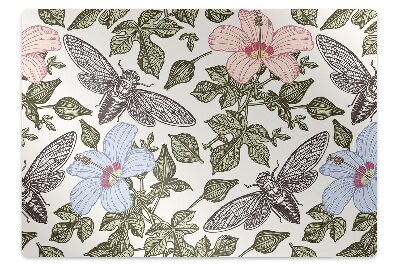 Tapete para escritório Borboletas entre flores