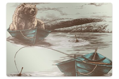 Tapete para cadeira de escritório Urso em um barco