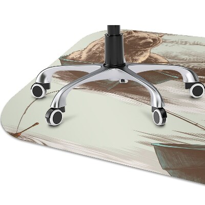 Tapete para cadeira de escritório Urso em um barco