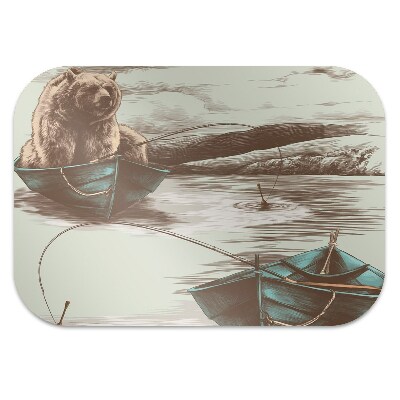 Tapete para cadeira de escritório Urso em um barco