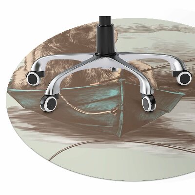 Tapete para cadeira de escritório Urso em um barco