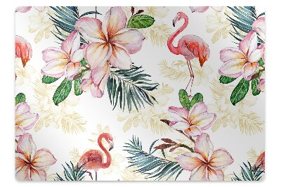 Tapete para cadeira de escritório Flamingos em flores
